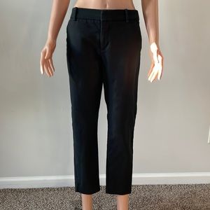 Black cotton ankle-length pants